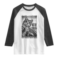 Funny Road Trip Cat Selfie with Highway 66 Raglan Shirt Centennial 1926-2026 Historic Highway Humor