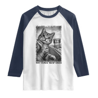 Funny Road Trip Cat Selfie with Highway 66 Raglan Shirt Centennial 1926-2026 Historic Highway Humor