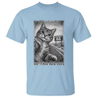 Funny Road Trip Cat Selfie with Highway 66 T Shirt Centennial 1926-2026 Historic Highway Humor