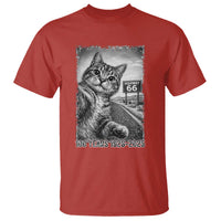 Funny Road Trip Cat Selfie with Highway 66 T Shirt Centennial 1926-2026 Historic Highway Humor