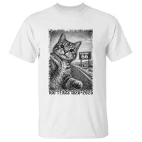 Funny Road Trip Cat Selfie with Highway 66 T Shirt Centennial 1926-2026 Historic Highway Humor