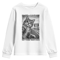 Funny Road Trip Cat Selfie with Highway 66 Youth Sweatshirt Centennial 1926-2026 Historic Highway Humor