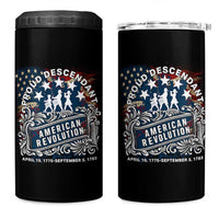 Proud Descendant American Revolution 4 in 1 Can Cooler Tumbler 1775 to 1783 Patriotic Heritage - Wonder Print Shop