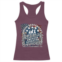 Proud Descendant American Revolution Racerback Tank Top 1775 to 1783 Patriotic Heritage - Wonder Print Shop