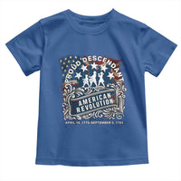 Proud Descendant American Revolution Toddler T Shirt 1775 to 1783 Patriotic Heritage - Wonder Print Shop