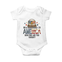 Patriotic Bald Eagle Baby Onesie How Free Are You Tonight 4th of July