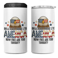 Patriotic Bald Eagle 4 in 1 Can Cooler Tumbler How Free Are You Tonight 4th of July