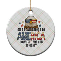 Patriotic Bald Eagle Ceramic Ornament How Free Are You Tonight 4th of July - Wonder Print Shop
