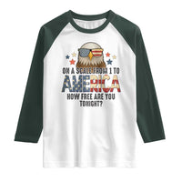 Patriotic Bald Eagle Raglan Shirt How Free Are You Tonight 4th of July