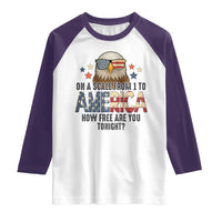 Patriotic Bald Eagle Raglan Shirt How Free Are You Tonight 4th of July