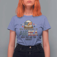 Patriotic Bald Eagle T Shirt For Women How Free Are You Tonight 4th of July
