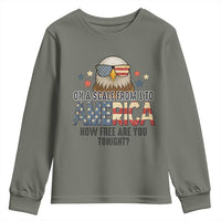 Patriotic Bald Eagle Youth Sweatshirt How Free Are You Tonight 4th of July