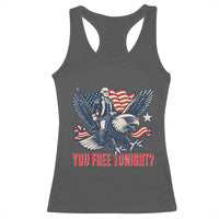 George Washington Rides Bald Eagle Racerback Tank Top You Free Tonight Patriotic 4th of July