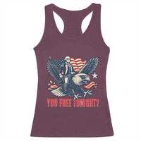 George Washington Rides Bald Eagle Racerback Tank Top You Free Tonight Patriotic 4th of July