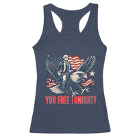 George Washington Rides Bald Eagle Racerback Tank Top You Free Tonight Patriotic 4th of July