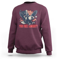 George Washington Rides Bald Eagle Sweatshirt You Free Tonight Patriotic 4th of July