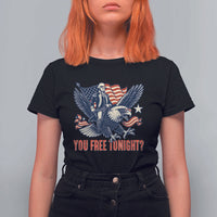 George Washington Rides Bald Eagle T Shirt For Women You Free Tonight Patriotic 4th of July