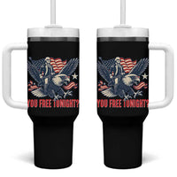 George Washington Rides Bald Eagle Tumbler With Handle You Free Tonight Patriotic 4th of July