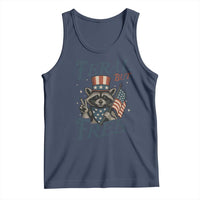 Funny Raccoon Patriotic Tank Top Feral But Free 4th Of July American Flag