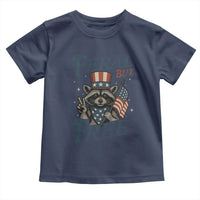 Funny Raccoon Patriotic Toddler T Shirt Feral But Free 4th Of July American Flag