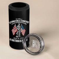 Battle of Lexington and Concord 4 in 1 Can Cooler Tumbler American Revolution April 19 1775 Patriotic
