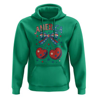 Retro Americana Cherries and Stars Coquette Bow Hoodie America Cute Patriotic 4th Of July US