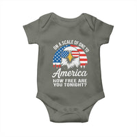 Patriotic Bald Eagle Baby Onesie On A Scale Of One To America How Free Are You Tonight
