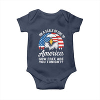 Patriotic Bald Eagle Baby Onesie On A Scale Of One To America How Free Are You Tonight