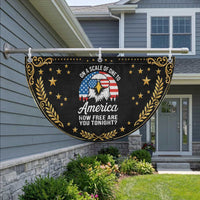 American Bald Eagle Patriotic Fan Flag On A Scale Of One To America How Free Are You Tonight