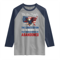 We the People Patriotic Eagle Raglan Shirt Defend the Constitution American Flag