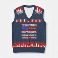 Constitution Liberty American Patriotic V-Neck Knit Sweater Vest We The People US Flag - Wonder Print Shop