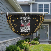 America Gun Rights Eagle Patriotic Fan Flag Too Old To Fight Too Slow To Run But Can Still Shoot