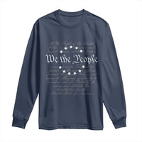 We the People Long Sleeve Shirt US Constitution Preamble 4th Of July Patriotic Stars - Wonder Print Shop
