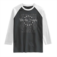 We the People Raglan Shirt US Constitution Preamble 4th Of July Patriotic Stars - Wonder Print Shop
