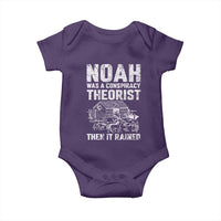 Noah Was a Conspiracy Theorist Baby Onesie Then It Rained Funny Biblical Ark Humor