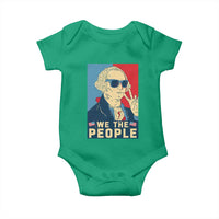 We the People Retro George Washington Baby Onesie Patriotic American Founding Fathers Peace Sign