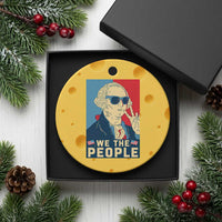 We the People Retro George Washington Ceramic Ornament Patriotic American Founding Fathers Peace Sign - Wonder Print Shop