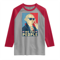 We the People Retro George Washington Raglan Shirt Patriotic American Founding Fathers Peace Sign