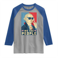 We the People Retro George Washington Raglan Shirt Patriotic American Founding Fathers Peace Sign
