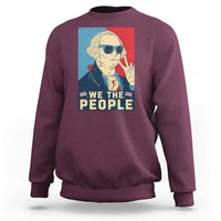 We the People Retro George Washington Sweatshirt Patriotic American Founding Fathers Peace Sign