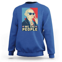 We the People Retro George Washington Sweatshirt Patriotic American Founding Fathers Peace Sign