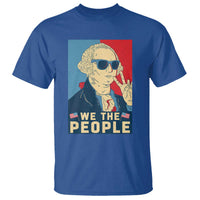 We the People Retro George Washington T Shirt Patriotic American Founding Fathers Peace Sign
