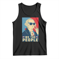 We the People Retro George Washington Tank Top Patriotic American Founding Fathers Peace Sign