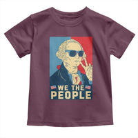 We the People Retro George Washington Toddler T Shirt Patriotic American Founding Fathers Peace Sign