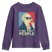 We the People Retro George Washington Youth Sweatshirt Patriotic American Founding Fathers Peace Sign