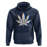 Cannabis Leaf Glitch Effect Graphic Hoodie Retro RGB Distortion Weed and Stoner Lifestyle