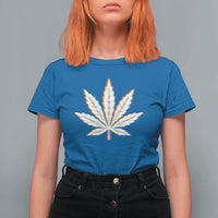 Cannabis Leaf Glitch Effect Graphic T Shirt For Women Retro RGB Distortion Weed and Stoner Lifestyle