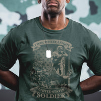 US Soldier T Shirt I Win Where I Fight US Soldier Patriotic Bald Eagle - Wonder Print Shop