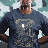 US Soldier T Shirt I Win Where I Fight US Soldier Patriotic Bald Eagle - Wonder Print Shop