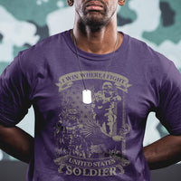 US Soldier T Shirt I Win Where I Fight US Soldier Patriotic Bald Eagle - Wonder Print Shop